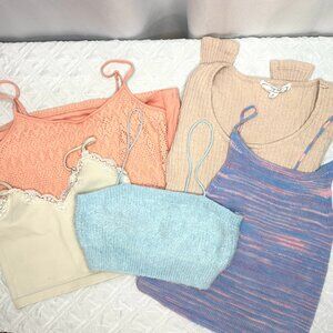 Lot of 5 Medium Tank/Crop tops Spring Break Fairy Coquette Soft Forever 21